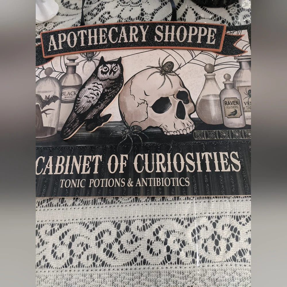 Halloween Vintage Style Apothecary Sign Decor Witchy Gothic Harry Potter